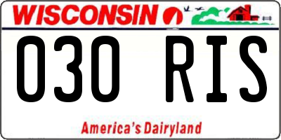 WI license plate 030RIS