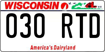WI license plate 030RTD
