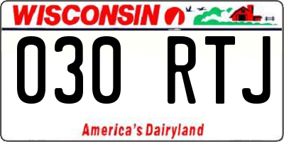 WI license plate 030RTJ