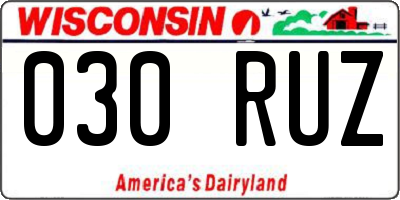 WI license plate 030RUZ