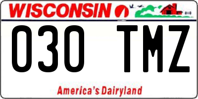 WI license plate 030TMZ