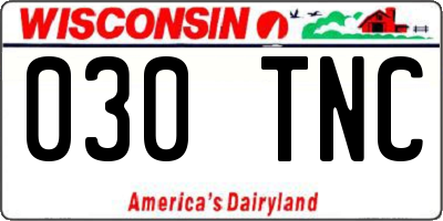 WI license plate 030TNC