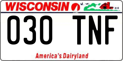 WI license plate 030TNF
