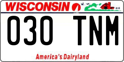 WI license plate 030TNM