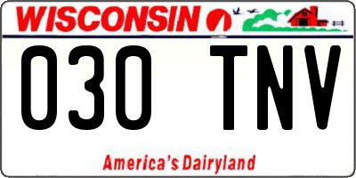 WI license plate 030TNV