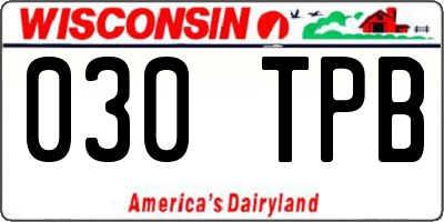 WI license plate 030TPB