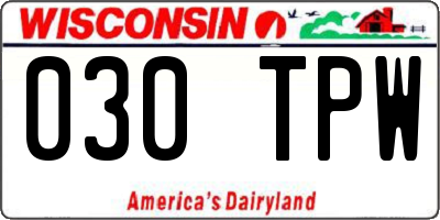 WI license plate 030TPW