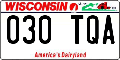 WI license plate 030TQA