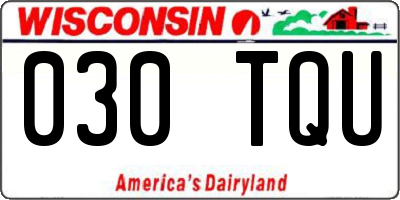 WI license plate 030TQU
