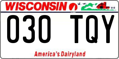 WI license plate 030TQY