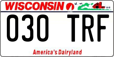 WI license plate 030TRF