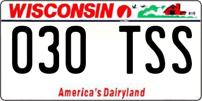 WI license plate 030TSS