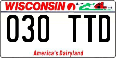WI license plate 030TTD