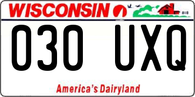 WI license plate 030UXQ