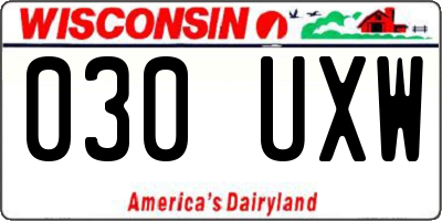 WI license plate 030UXW