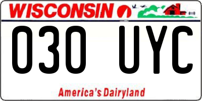 WI license plate 030UYC