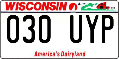 WI license plate 030UYP