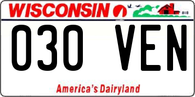 WI license plate 030VEN