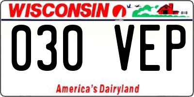 WI license plate 030VEP