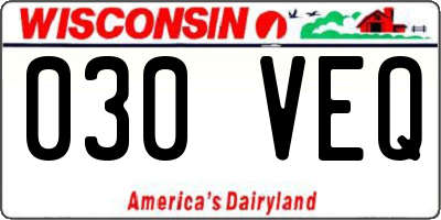 WI license plate 030VEQ