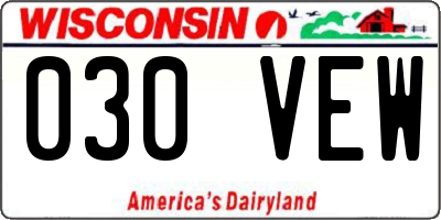 WI license plate 030VEW