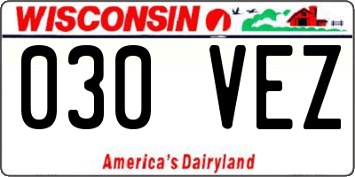 WI license plate 030VEZ