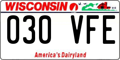 WI license plate 030VFE