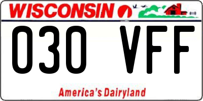 WI license plate 030VFF