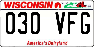 WI license plate 030VFG