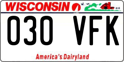 WI license plate 030VFK
