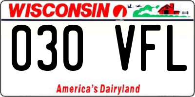 WI license plate 030VFL
