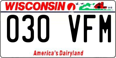 WI license plate 030VFM