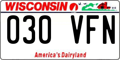 WI license plate 030VFN