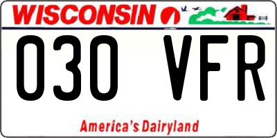 WI license plate 030VFR