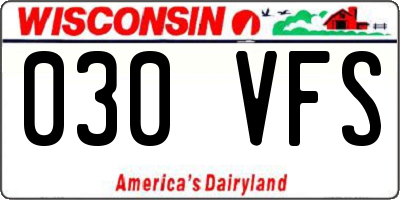 WI license plate 030VFS