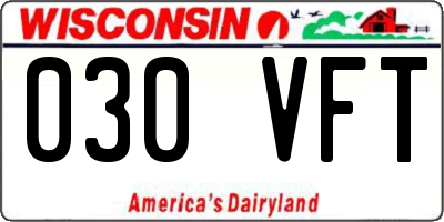 WI license plate 030VFT