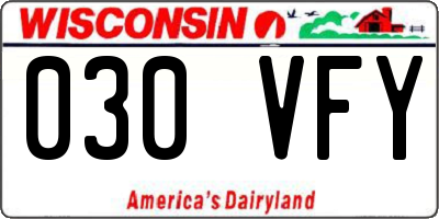 WI license plate 030VFY