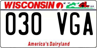 WI license plate 030VGA