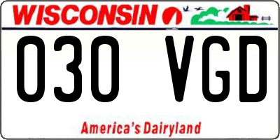 WI license plate 030VGD