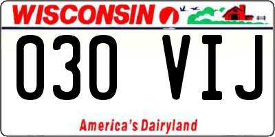 WI license plate 030VIJ