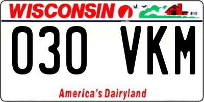 WI license plate 030VKM