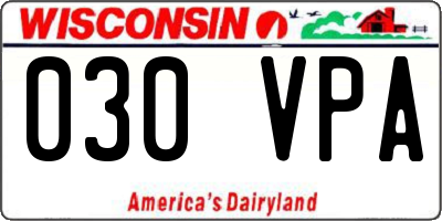 WI license plate 030VPA