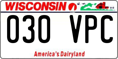 WI license plate 030VPC
