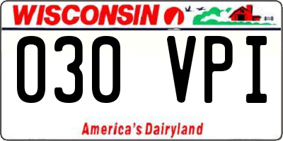 WI license plate 030VPI