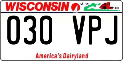 WI license plate 030VPJ