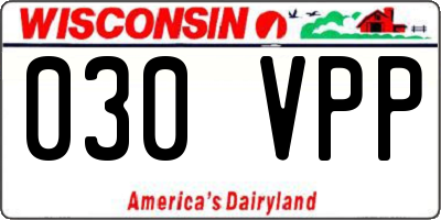 WI license plate 030VPP