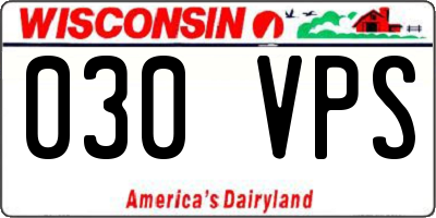 WI license plate 030VPS