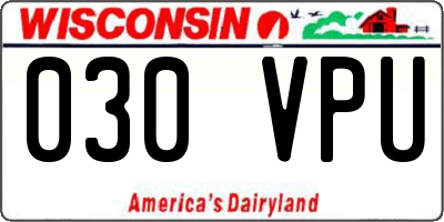 WI license plate 030VPU