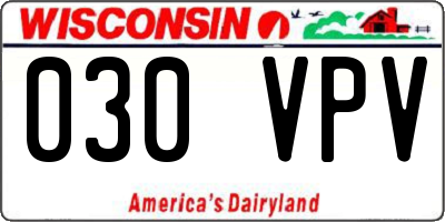 WI license plate 030VPV