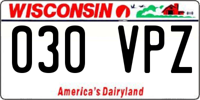 WI license plate 030VPZ